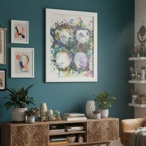 HANDCRAFTED Abstract Framed Painting HANDMADE HANDPAINTED Wall Art Decor Artwork